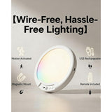 Rechargeable Motion Sensor Ceiling Light with Remote, Magnetic Lights for Ceiling, 3 Colors Dimmable V1366-AZ2-W-11609