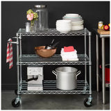 3 Tier Silver Storage Cart with 362.87kg Capacity V178-68979