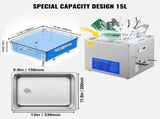 Powerful Stainless Steel 13.5-15 L Liters Ultrasonic Cleaner 360W Digital Heater Timer V952-JPS-60ACSBQXJ0001V3