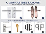 Double Door Combination Lock Metal 3-Digit Door Security Code Lock Keyless Double Door Handle V1369-AZ3-W-12556