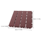 6Pcs Outdoor Plastic Patio Tiles Brown Interlocking Deck Flooring Easy Installation V1192-AZ-W-32263