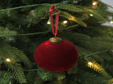 24pk Flocked Xmas Baubles Metal Cap, Royal Blue 8cm V1221-XM-LB083-007