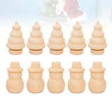 SWETRACE 20Pcs Diy Wooden Dolls Craft Mini Ornaments Light Yellow Snowman Figurines Miniature For V1189-LWWAL-20260327-03656