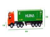 118 Scale 9-Channel Alloy Remote Control Container Truck with Lights & Sound for Indoor Play V196-1317