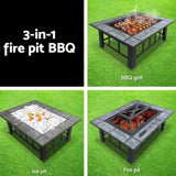 Grillz Fire Pit BBQ Grill Ice Bucket 3-In-1 Table FPIT-BBQ-3IN1-9444-ICE