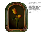 French Vintage Picture Frame Carving Flower Elegant Victorian Resin High Clarity Glass Wall Hanging V1263-JX-2599