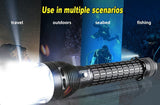 LED diving high-lumen 26650 battery professional diving V1102-124-37522-BLK-YELLOWLIGHT