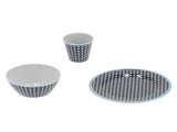 Household Tableware Fruit Salad Plate Bowl Cup Set Dark Blue Grid Pattern for Home Restaurant V1294-YM0901-3118210178011