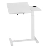Overbed Table, Mobile Bed Side Table with Flip Desktop and 4 Hidden Wheels, Height & Angle V952-CSZGXDZZCSFZ3O0N9001V0