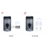 1000ml Wall Mounted Soap Dispenser Shower Gel Liquid Shampoo Dispenser Holder for Business Public V1294-YM0901-H24402GY