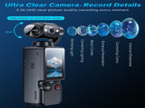 Handheld Pocket Camera 2.5K UHD, 180&deg Rotating Lens, Fill Light, 2000mAh Battery, No App Needed, V1107-CS-BXSSXJH