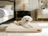 Washable Waterproof Dog Bed Sofa with Removable Cover - Orthopedic Linen Pet Pillow Bed for Small V767-P-XD2236-M-BGE