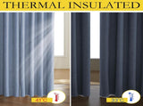Stone Blue Vintage Linen 100% Blackout Curtains for Living Room,Thermal Insulated Curtains 63" V1258-DP02-C-1288