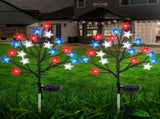 4 Pack 4th of July Solar Lights Outdoor Patriotic Garden Decorations Blue Red White Solar Lights V1366-AZ2-W-16401