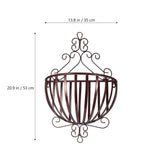 Metal Wall-Mounted Plant Hangers for Flower Pots, Bronze Finish Iron Holders, 1 Set, 20.87x13.78x6.3 V1370-AZ4-14669