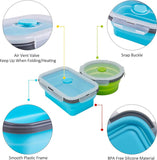 Collapsible Food Storage Bowls with Vented Lids, 8 Pieces Set 4 Rectangular & 4 Round Silicone V1188-MS-601-010