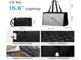 Stylish Quilted Laptop & Lunch Tote Bag , Water-Resistant with Insulated Compartment & Clutch V888-ELOSUNG25755