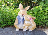 Kisses Rabbits Cute Rabbit Resin Garden Ornament - Charming Outdoor Decor V888-ELOSUNG28685