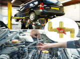 Solid Brass 5/8" 4-Way Heater Control Valve with Switch, 16mm Hose Barb Automotive Bypass V1258-DP02-C-2178