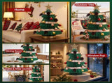 Jingle Jollys Paper Christmas Tree 47CM w/ Star Topper Xmas Decor Tabletop Green DIY Ornament Set PAPER-TABLE-TR-38-GN