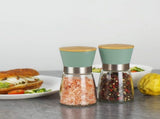 2 Pcs Salt and Pepper Grinder Set with Ceramic Core, Bamboo Lid for Kitchen Dining Table and Cooking V1237-ZY-917-242