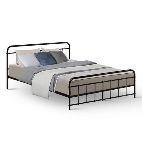 Artiss Bed Frame Metal Frames LEO - Queen MBED-C-LEO-Q-BK