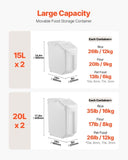 VEVOR 15Lx2 + 20Lx2 Ingredient Storage Container Airtight Kitchen Flour Bin V952-ZMXMX4G100LB8XB2XV0