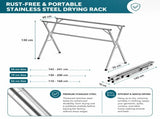 CARLA HOME Clothes Drying Rack Folding Indoor Outdoor, Grey, Kitchen V178-36531