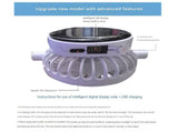Grey Solar Powered Fan Hat - Breathable Mesh Cap with USB Rechargeable Cooling Fan, LED Display, V888-ELOSUNG56262-2