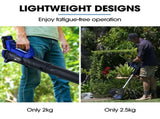 POWERBLADE 20V Leaf Blower & Line Trimmer / Edger Combo, Kit with 4.0Ah Battery & Fast Charger V219-GTCCLSPBBL2LT2A