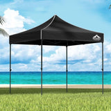 Instahut Gazebo Pop Up Marquee 3x3 Folding 500D Wedding Tent Base Pod Black GAZEBO-T-3X3-F-BK-BASE