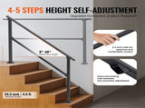 Handrails for Outdoor Steps, 4-5 Step Stair Hand Rail Kit, Transitional Carbon Steel Railings with V952-FGDHGZLSLZFSIFL6RV0