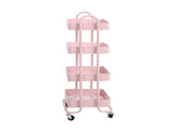 Levede 4 Tiers Kitchen Trolley Cart Pink HO0576-4-PK