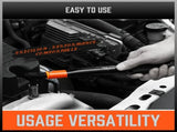 HORUSDY 3Pc 1/4" Drive Click Torque Wrench Ratchet Socket with Adaptor Extension V465-97438