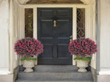 2 Pack Artificial Rose Boxwood Topiary Balls for Outdoor with Ground ,UV Resistance Faux Greenery V1366-AZ2-W-14417