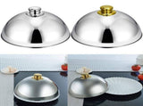 Stainless Steel Cloche Food Cover Dome Serving Plate Dish Dining Dinner for Home Kitchen Restaurant V1294-YM0717-10102189
