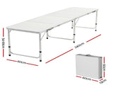 Weisshorn Folding Camping Table 240CM Portable Outdoor Picnic BBQ Aluminium Desk CAMP-B-T-MDF-240