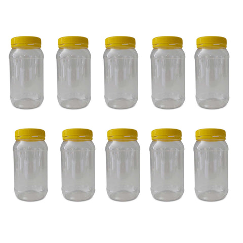 10x 1Kg Plastic Honey Jars Lids - Round Clear Food Grade Packaging Containers V238-SUPDZ-32706820800592