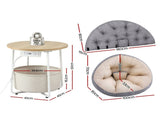 Artiss Floor Lounge and Coffee Table w/ Charging Station Set FLOOR-180LIN-V-COF-03