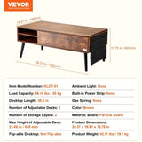 VEVOR Lift Top Coffee Table 39.4 in Rectangle Coffee Table for Living Room Brown V952-KFZZFX394INCN8GJ4V0