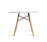 Wood Dining Table for 2-4 People,80cm DIA Modern Round Kitchen Table with Wood Legs for Dining Room, V541-AWS-017-1