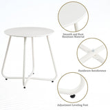 Metal Outdoor Side Table Round Patio Table, Rust-Resistant Small End Coffee Table for Balcony, V1338-WAK0051