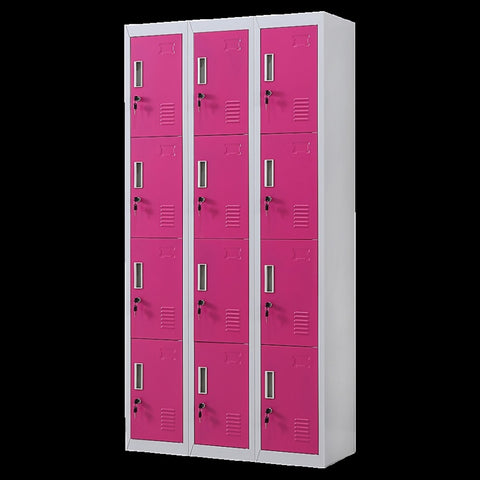 12-Door Locker for Office Gym Shed School Home Storage - Standard Lock with 2 Keys V63-838891