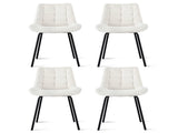 Artiss 4x Dining Chairs Velvet Tufted Kitchen Lounge Cafe Accent Chair Beige DINC-K-799-BGX4