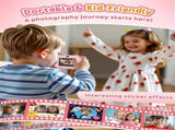 1 Children's Digital Camera with Instant Printing 1080P HD 2.4-inch Screen, Pink, Includes Paper and V1188-MS-325-0191