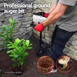 Giantz Post Hole Digger Auger Drill Bit Set 100mm 200mm 300mm Carbon Steel Black DI-AUG-BLD-N-KIT