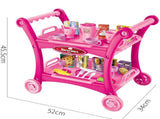 Pink Children's Pretend Play Kitchen Cart Set with Toys - Roleplay Cooking Set with Accessories V888-ELOSUNG21174