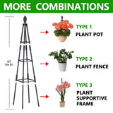 4 Ft Tower Obelisk Trellis for Potted Climbings,Garden Trellis Rustproof Plastic Coated Metal V1192-AZ-W-31166