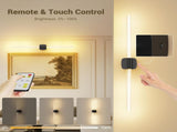 Black Battery Operated Wall Sconce Set of 2, Rechargeable Wireless Wall Lights with Remote and V1171-CB-BOM001617