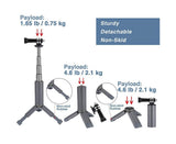 Portable Sport Camera Holder Stand Selfie Stick Mini Tripod for DJI OSMO Action Silver Grey V1263-JX-1280